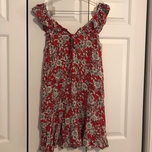 A&E red floral sundress